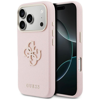 Husa pentru Apple iPhone 17 Pro, Guess, Resin Logo, Roz