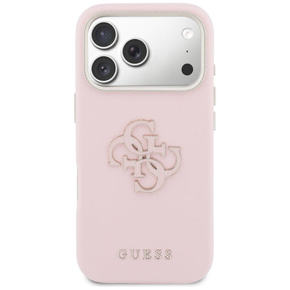 Husa pentru Apple iPhone 17 Pro, Guess, Resin Logo, Roz