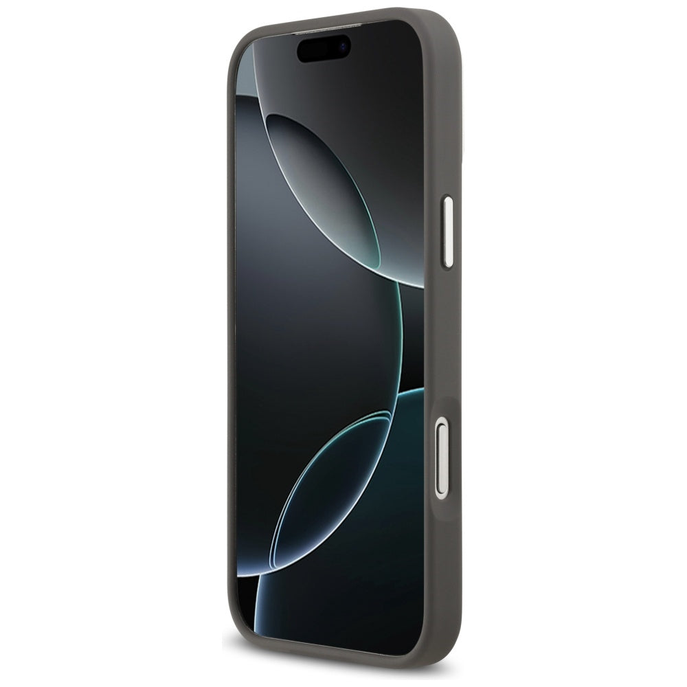 Husa pentru Apple iPhone 17 Pro Max, Karl Lagerfeld, Grained Karl & Choupette's Heads Pins and Logo, Gri