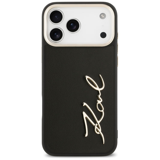 Husa pentru Apple iPhone 17 Pro Max, Karl Lagerfeld, Script Logo, Neagra