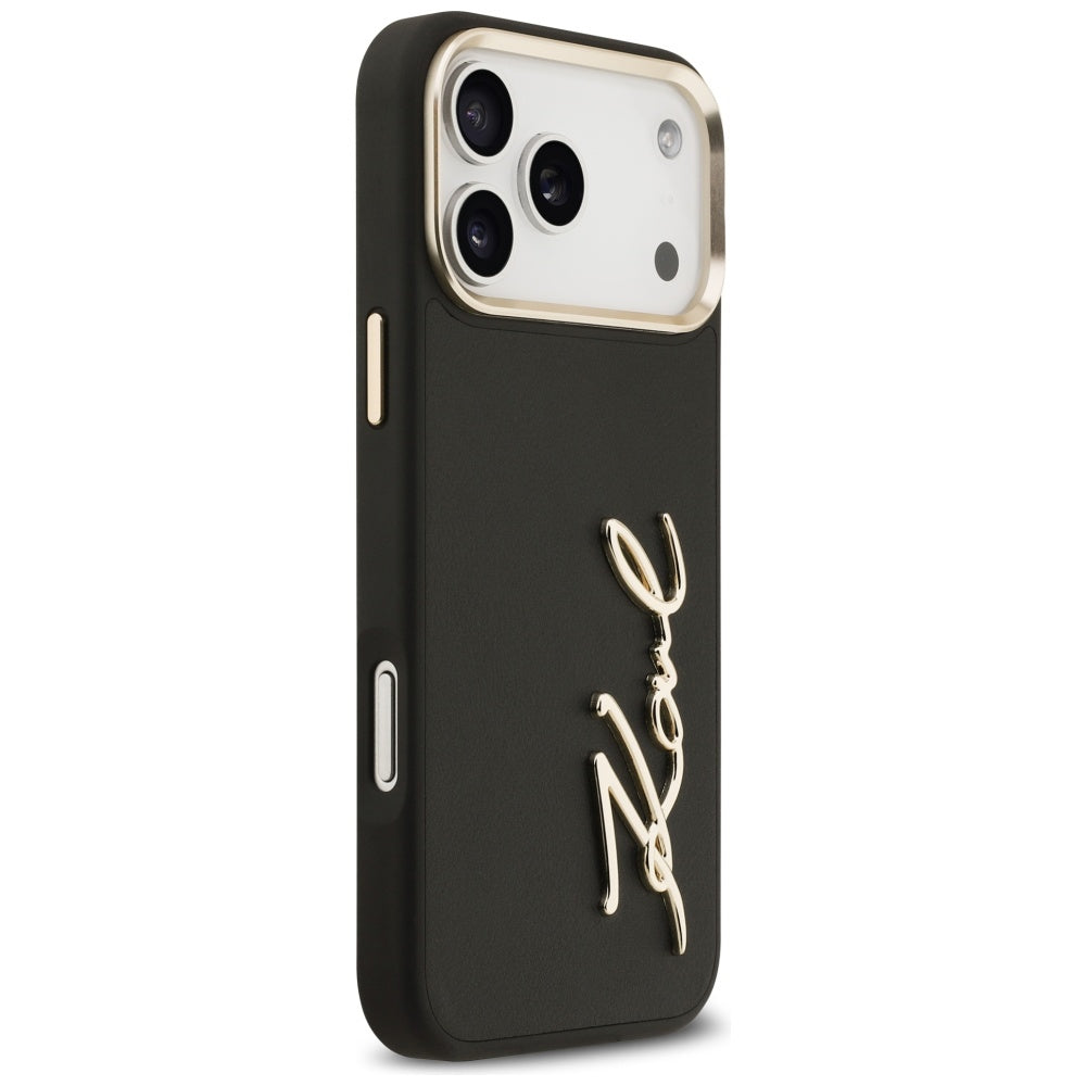 Husa pentru Apple iPhone 17 Pro Max, Karl Lagerfeld, Script Logo, Neagra