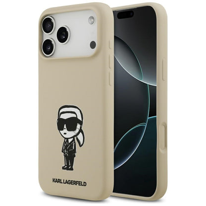 Husa pentru Apple iPhone 17 Pro Max, Karl Lagerfeld, Sketch and Logo Karl, Maro