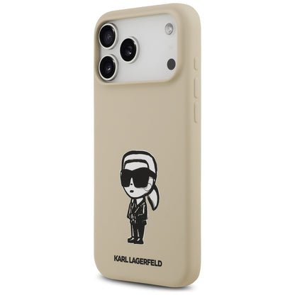 Husa pentru Apple iPhone 17 Pro Max, Karl Lagerfeld, Sketch and Logo Karl, Maro