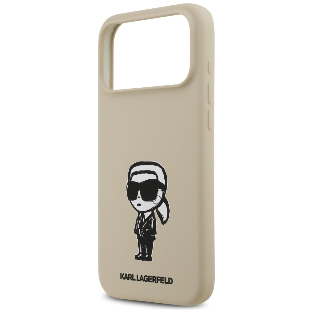 Husa pentru Apple iPhone 17 Pro Max, Karl Lagerfeld, Sketch and Logo Karl, Maro