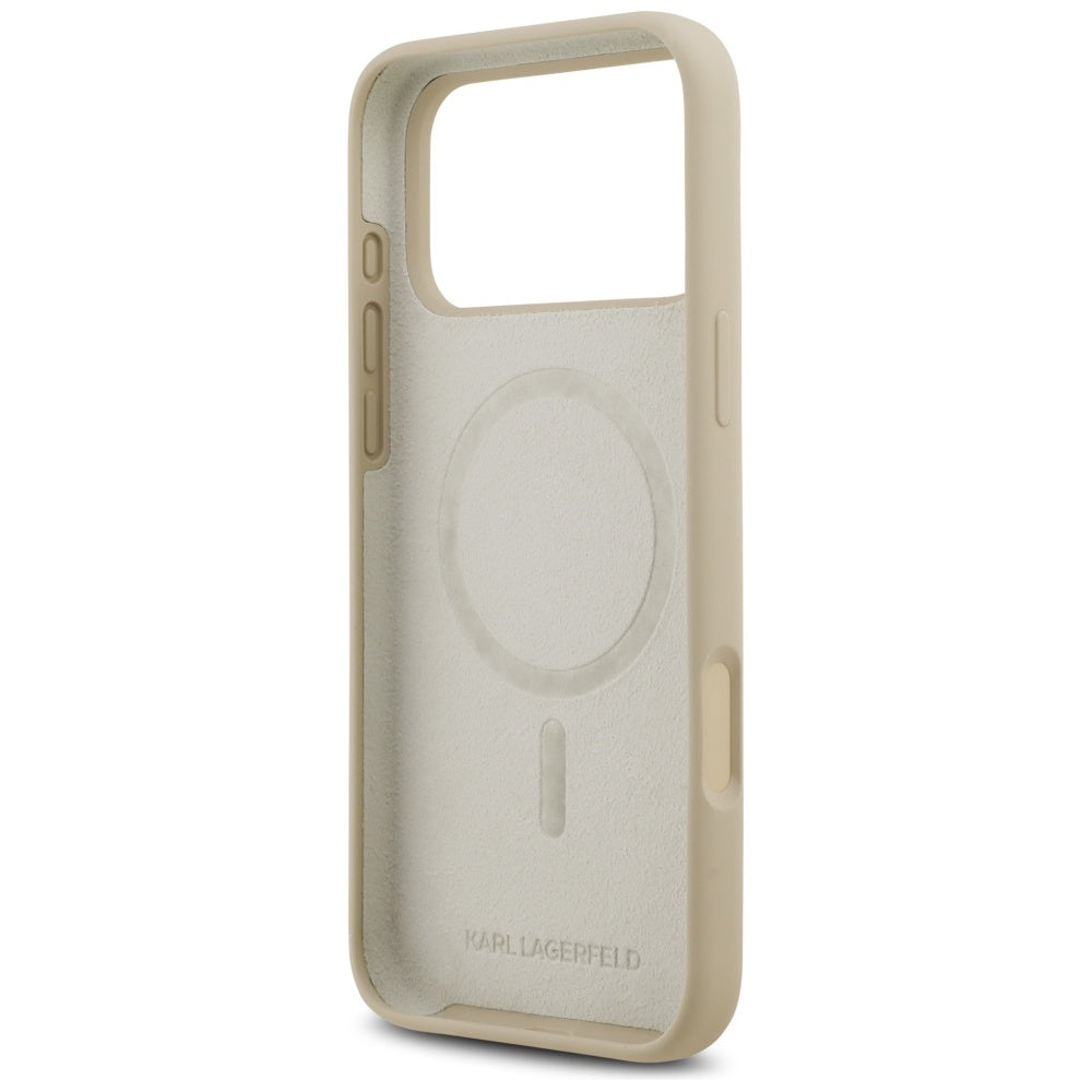 Husa pentru Apple iPhone 17 Pro Max, Karl Lagerfeld, Sketch and Logo Karl, Maro