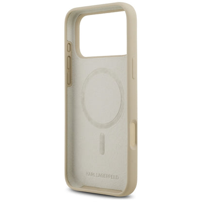 Husa pentru Apple iPhone 17 Pro Max, Karl Lagerfeld, Sketch and Logo Karl, Maro