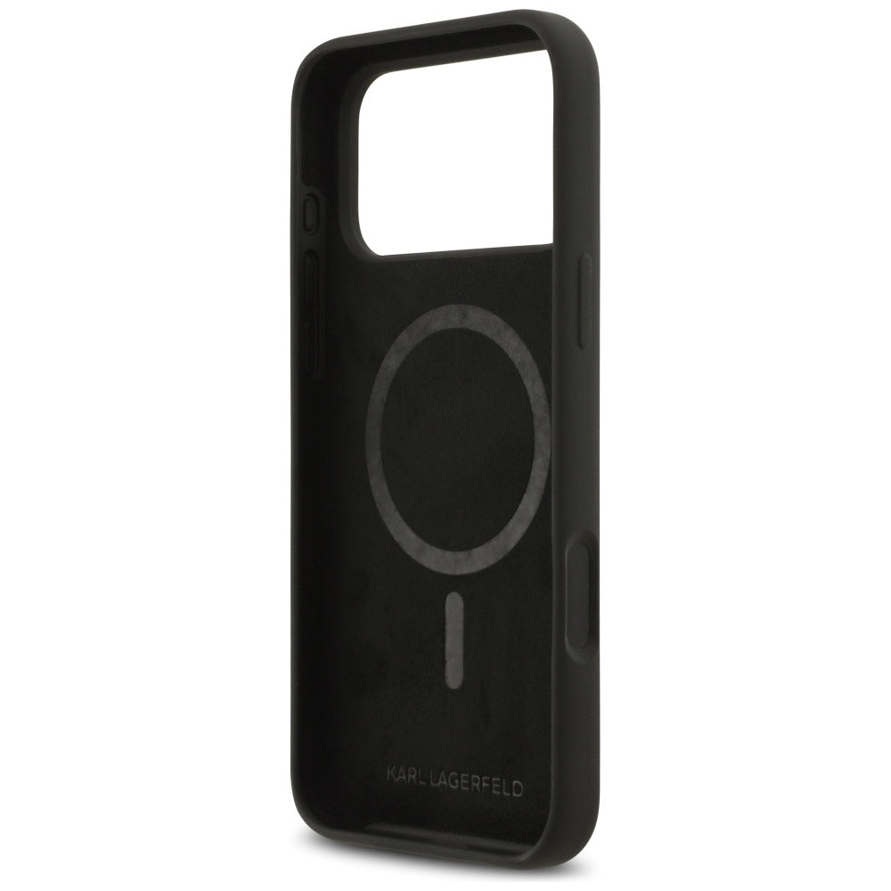 Husa pentru Apple iPhone 17 Pro Max, Karl Lagerfeld, Sketch and Logo Karl, Neagra