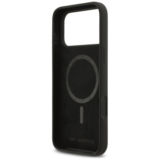 Husa pentru Apple iPhone 17 Pro Max, Karl Lagerfeld, Sketch and Logo Karl, Neagra