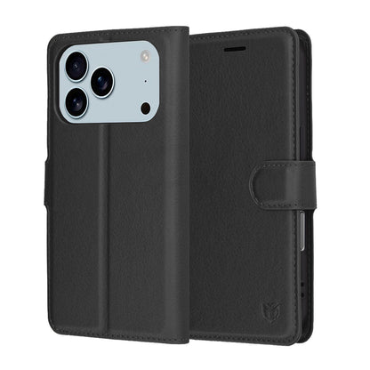 Husa pentru Apple iPhone 17 Pro Max, Techsuit, Leather Folio, Neagra