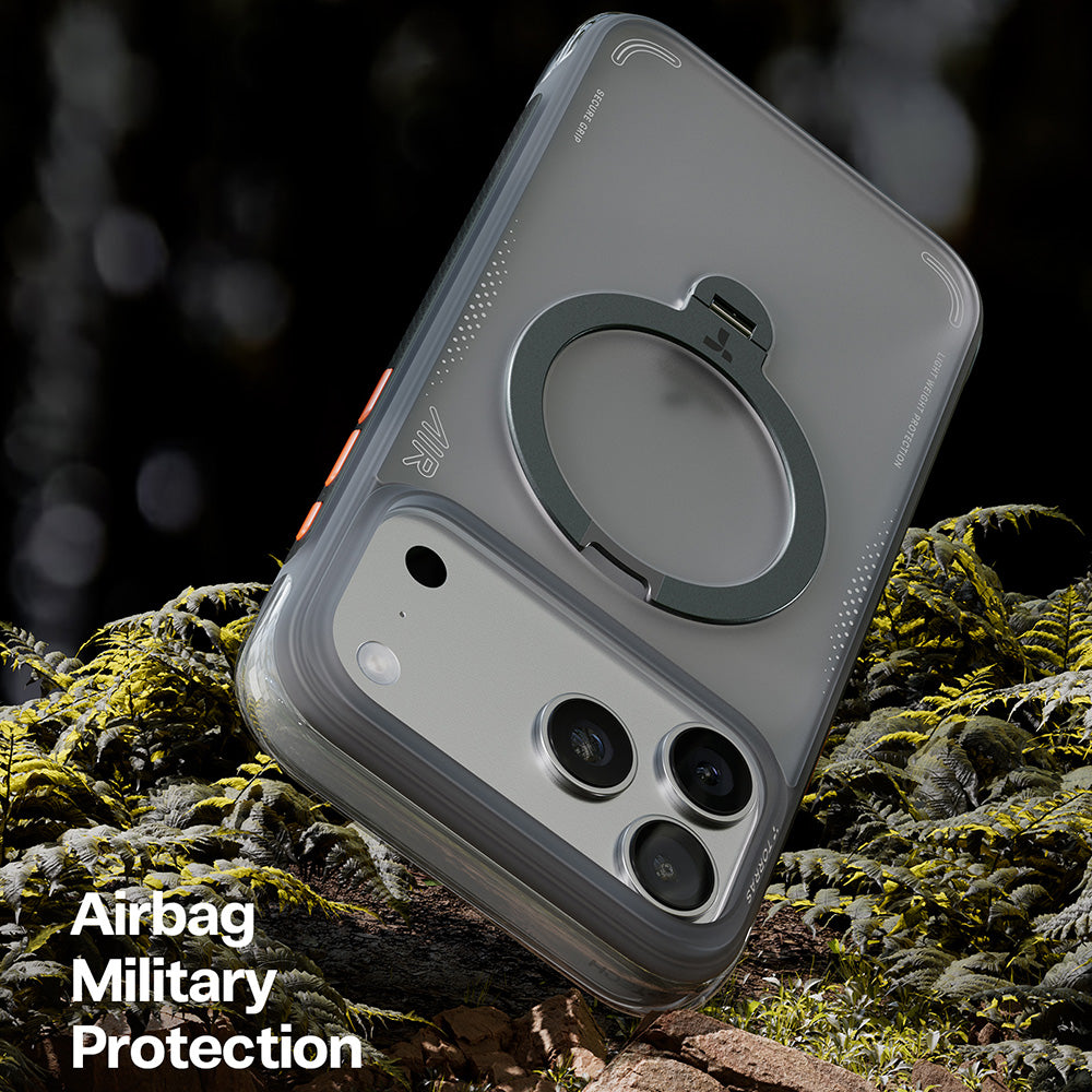 Husa pentru Apple iPhone 17 Pro Max, Torras, Ostand Spin Air, Gri