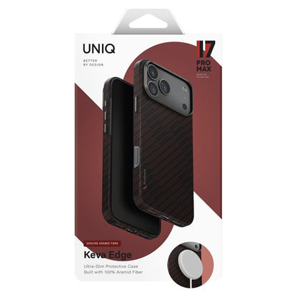 Husa MagSafe pentru Apple iPhone 17 Pro Max, UNIQ, Keva MagClick, Neagra Rosie