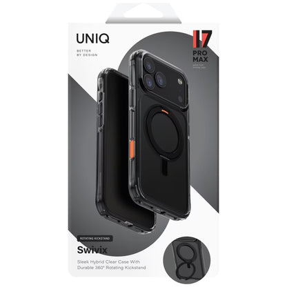 Husa pentru Apple iPhone 17 Pro Max, UNIQ, Swivix, Neagra