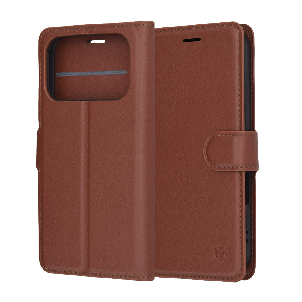 Husa pentru Apple iPhone 17 Pro, Techsuit, Leather Folio, Maro