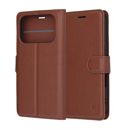 Husa pentru Apple iPhone 17 Pro, Techsuit, Leather Folio, Maro