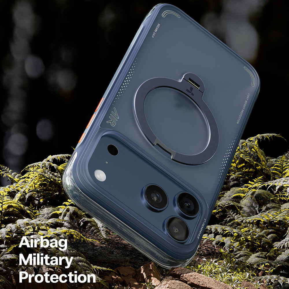 Husa pentru Apple iPhone 17 Pro, Torras, Ostand Spin Air, Albastra