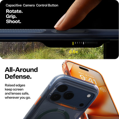 Husa pentru Apple iPhone 17 Pro, Torras, Ostand Spin Air, Albastra