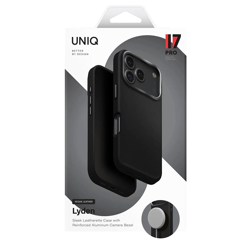 Husa pentru Apple iPhone 17 Pro, UNIQ, Lyden Leatherette, Albastra