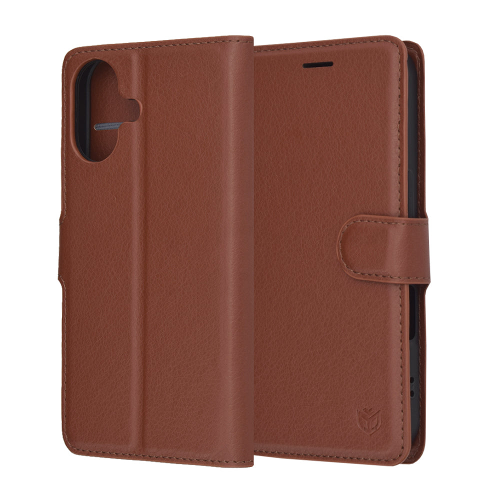 Husa pentru Apple iPhone 17, Techsuit, Leather Folio, Maro
