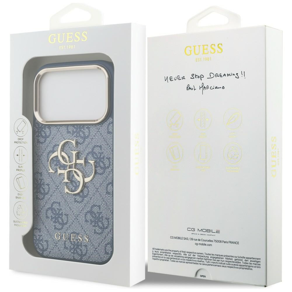Husa pentru Apple iPhone 18 Pro / 17 Pro, Guess, 4G Big Classic Logo, Albastra