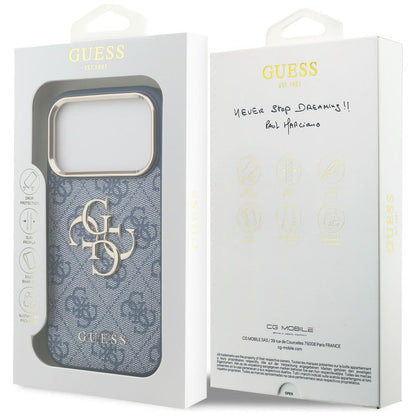Husa pentru Apple iPhone 18 Pro / 17 Pro, Guess, 4G Big Classic Logo, Albastra