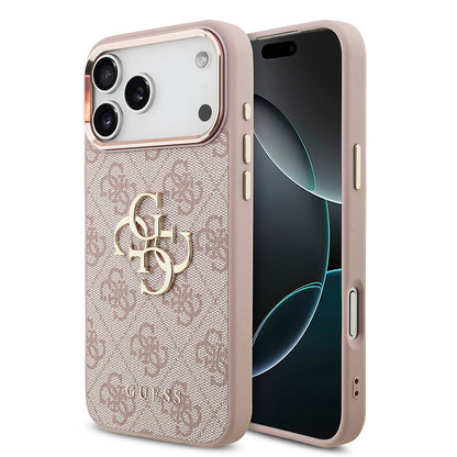 Husa pentru Apple iPhone 18 Pro / 17 Pro, Guess, 4G Big Classic Logo, Roz