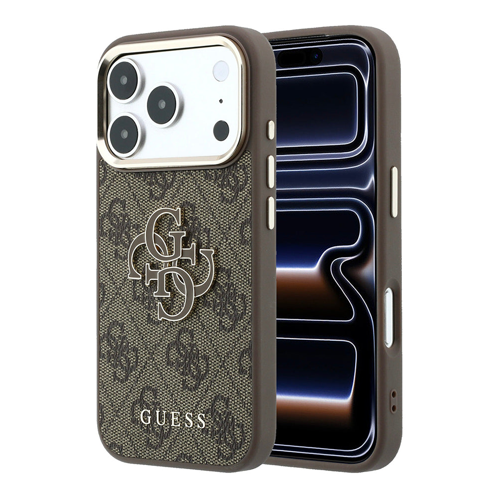 Husa pentru Apple iPhone 18 Pro / 17 Pro, Guess, 4G Big Resin Logo, Maro