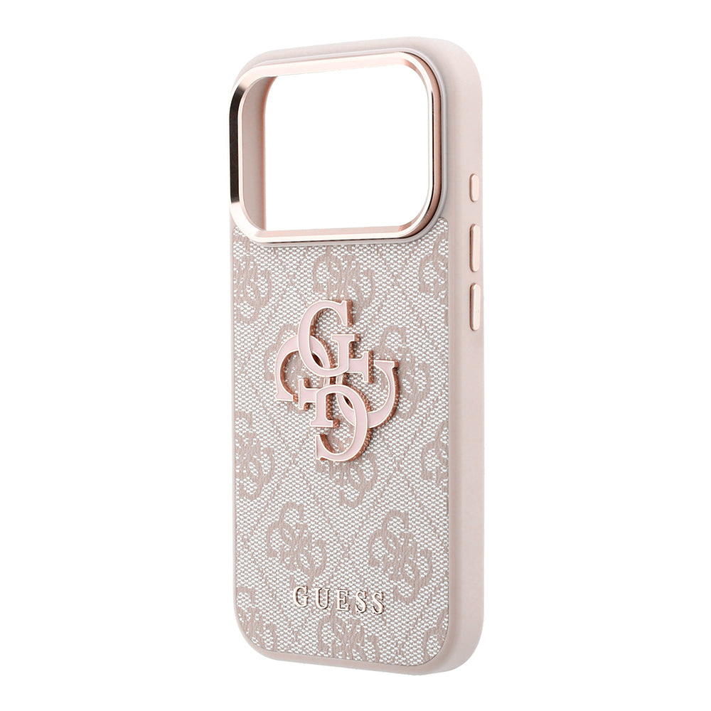 Husa pentru Apple iPhone 18 Pro / 17 Pro, Guess, 4G Big Resin Logo, Roz