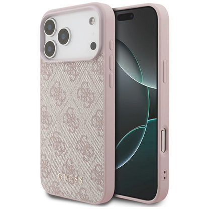 Husa pentru Apple iPhone 18 Pro / 17 Pro, Guess, 4G Classic Logo, Roz