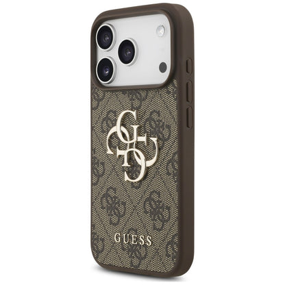 Husa pentru Apple iPhone 18 Pro / 17 Pro, Guess, 4G Classic Logo with Strap, Maro