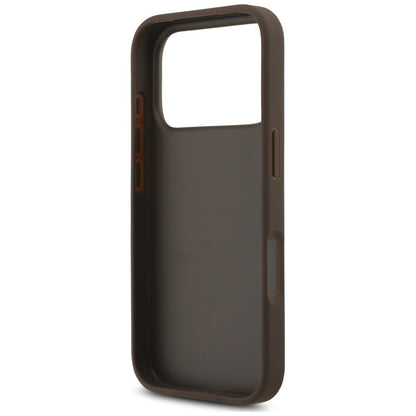 Husa pentru Apple iPhone 18 Pro / 17 Pro, Guess, 4G Classic Logo with Strap, Maro