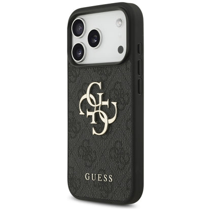 Husa pentru Apple iPhone 18 Pro / 17 Pro, Guess, 4G Classic Logo with Strap, Neagra