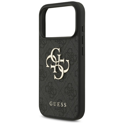 Husa pentru Apple iPhone 18 Pro / 17 Pro, Guess, 4G Classic Logo with Strap, Neagra