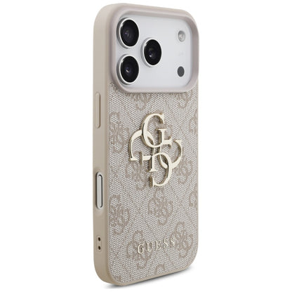 Husa pentru Apple iPhone 18 Pro / 17 Pro, Guess, 4G Classic Logo with Strap, Roz