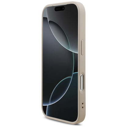 Husa pentru Apple iPhone 18 Pro / 17 Pro, Guess, 4G Classic Logo with Strap, Roz