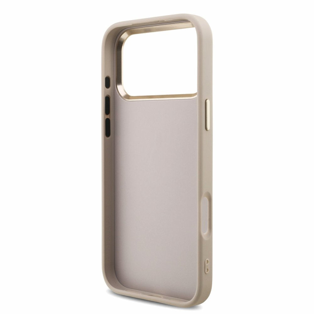 Husa pentru Apple iPhone 18 Pro / 17 Pro, Guess, 4G Classic Logo with Strap, Roz Aurie