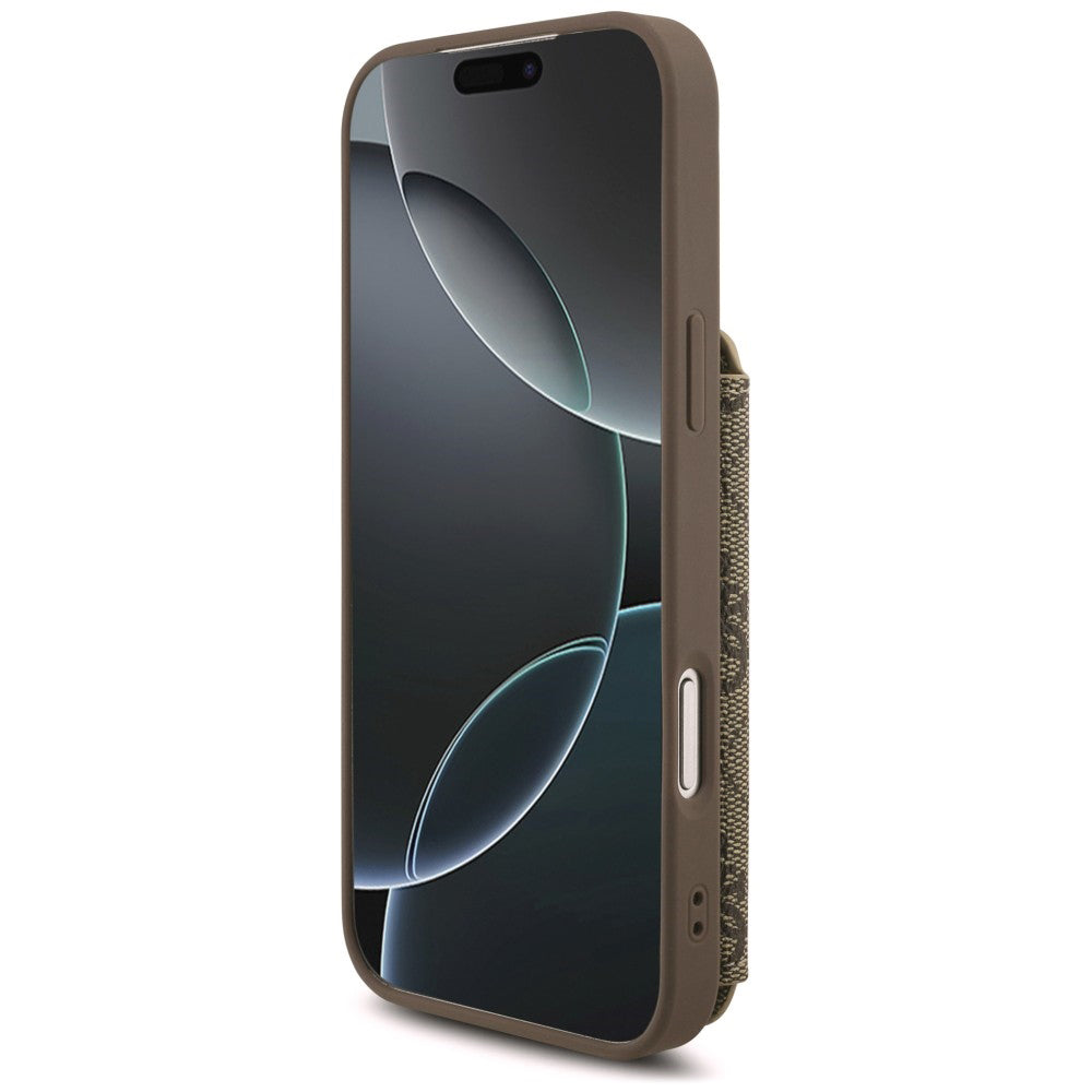 Husa pentru Apple iPhone 18 Pro / 17 Pro, Guess, 4G Crossbody Cardslot, Maro