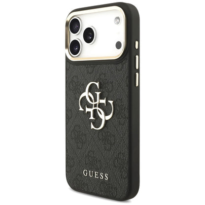 Husa pentru Apple iPhone 18 Pro / 17 Pro, Guess, Big 4G Classic Logo & Big Strap Metal Buttons, Neagra