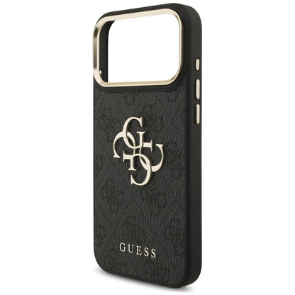 Husa pentru Apple iPhone 18 Pro / 17 Pro, Guess, Big 4G Classic Logo & Big Strap Metal Buttons, Neagra
