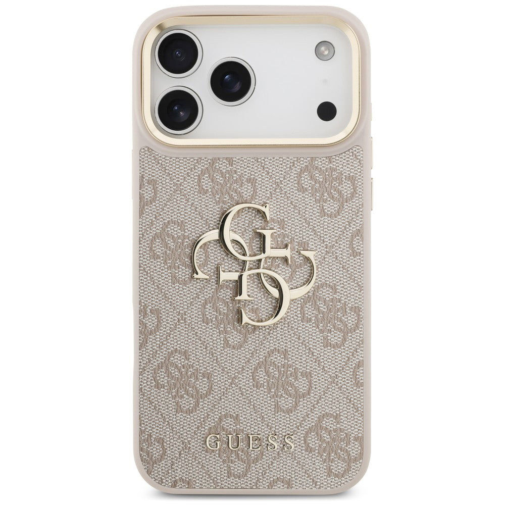 Husa pentru Apple iPhone 18 Pro / 17 Pro, Guess, Big 4G Classic Logo & Big Strap Metal Buttons, Roz