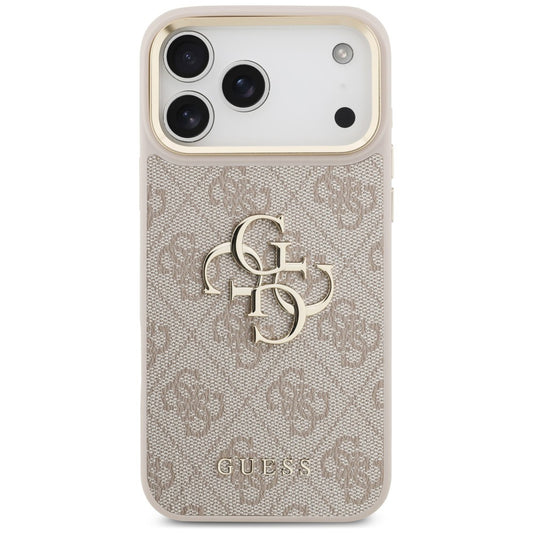 Husa pentru Apple iPhone 18 Pro / 17 Pro, Guess, Big 4G Classic Logo & Big Strap Metal Buttons, Roz