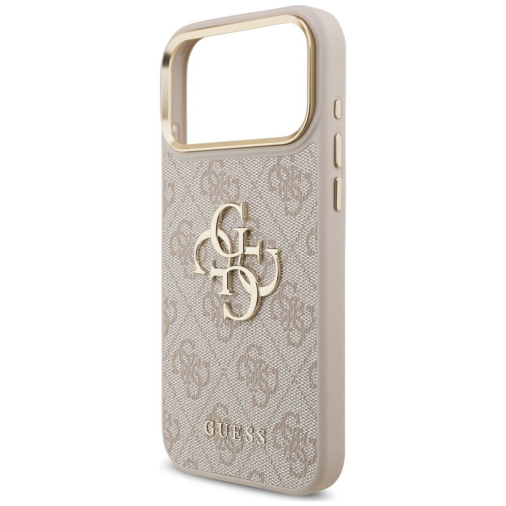 Husa pentru Apple iPhone 18 Pro / 17 Pro, Guess, Big 4G Classic Logo & Big Strap Metal Buttons, Roz