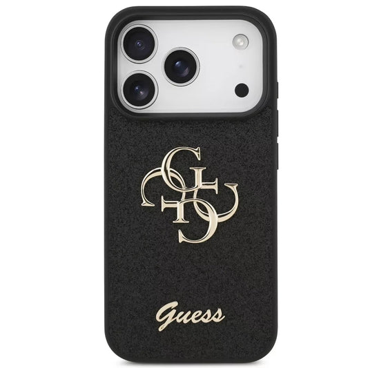 Husa pentru Apple iPhone 18 Pro / 17 Pro, Guess, Fixed Glitter Big 4G, Neagra