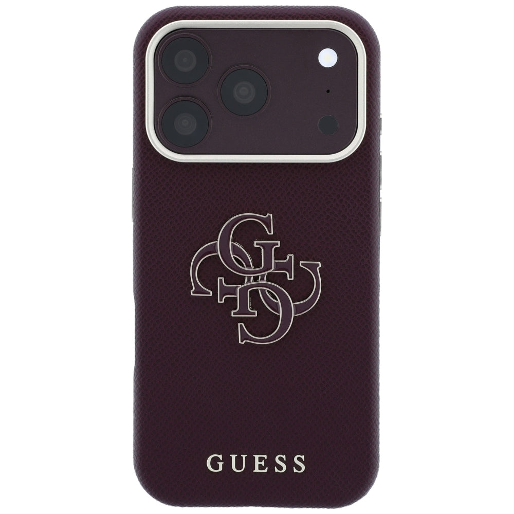 Husa pentru Apple iPhone 18 Pro / 17 Pro, Guess, Grained Big Resin Logo, Visinie