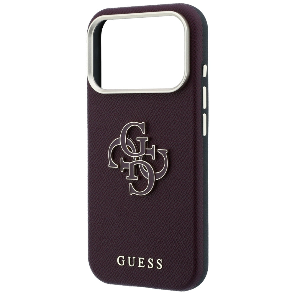 Husa pentru Apple iPhone 18 Pro / 17 Pro, Guess, Grained Big Resin Logo, Visinie