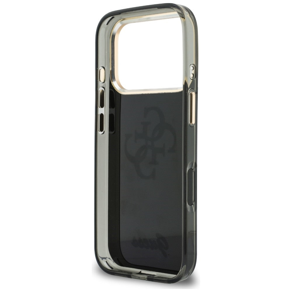 Husa pentru Apple iPhone 18 Pro / 17 Pro, Guess, IML 4G Metal Script, Neagra