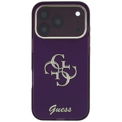 Husa pentru Apple iPhone 18 Pro / 17 Pro, Guess, IML 4G Metal Script, Visinie