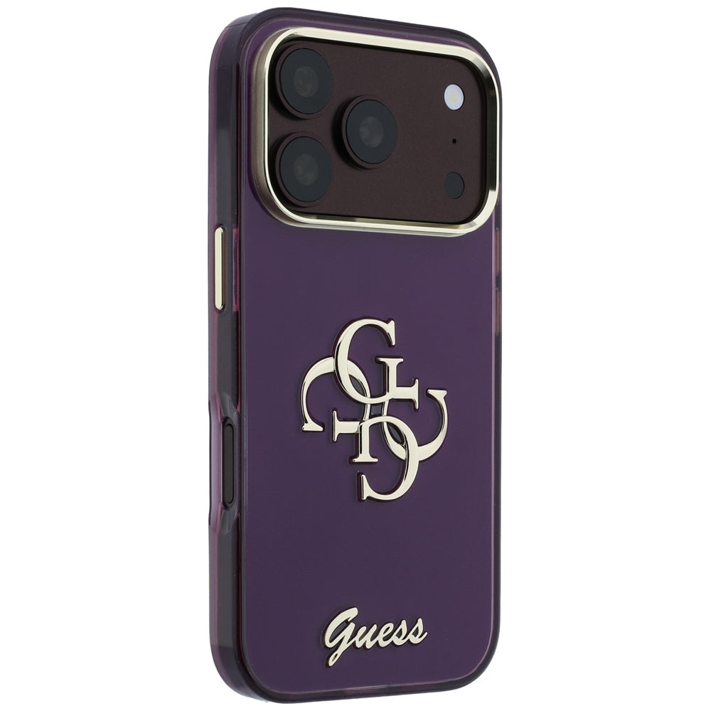 Husa pentru Apple iPhone 18 Pro / 17 Pro, Guess, IML 4G Metal Script, Visinie
