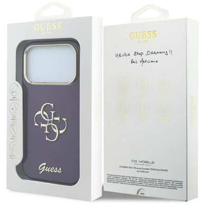 Husa pentru Apple iPhone 18 Pro / 17 Pro, Guess, IML 4G Metal Script, Visinie
