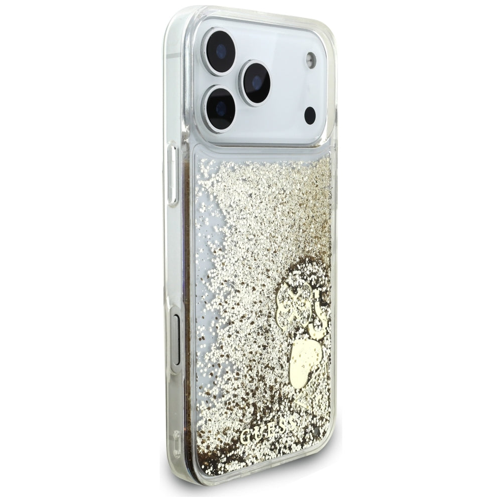Husa pentru Apple iPhone 18 Pro / 17 Pro, Guess, Liquid Glitter Charms, Aurie