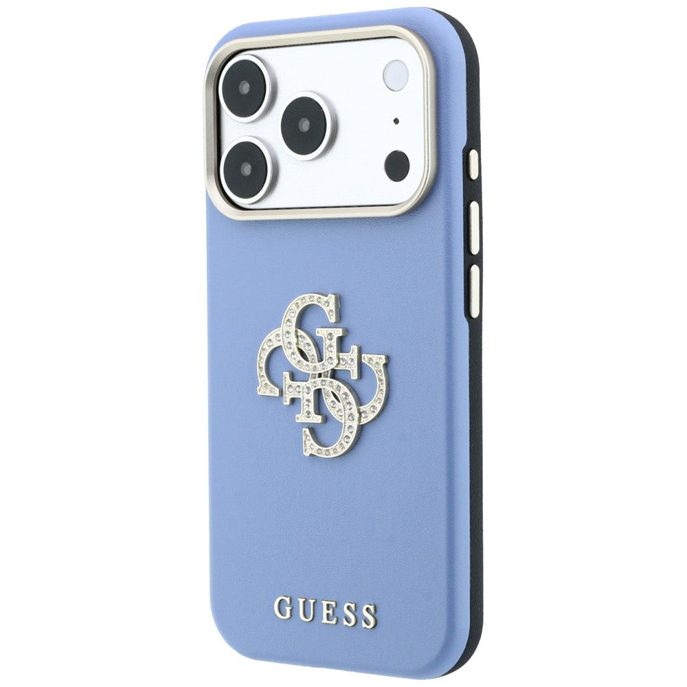 Husa pentru Apple iPhone 18 Pro / 17 Pro, Guess, Smooth Big Strass Logo, Bleu